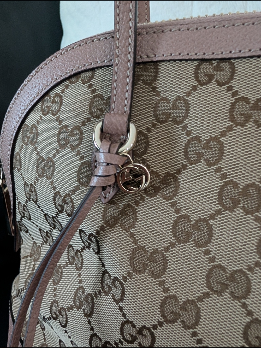 Gucci Pink GG Canvas Top-Handle Tote - Picture 9 of 17